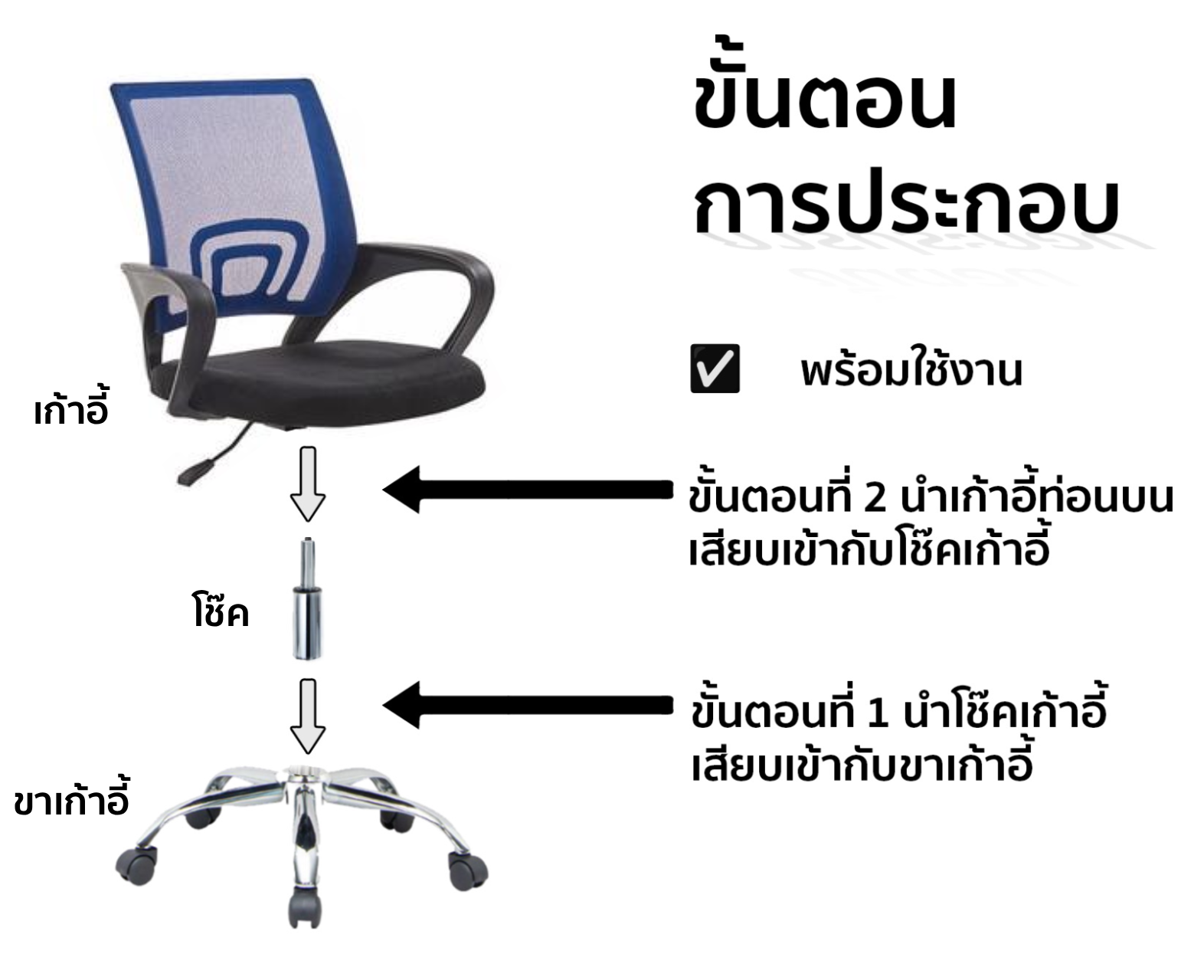 เก้าอี้สำนักงาน MEDILA รุ่น CH0001BU สีน้ำเงิน (จัดส่งแบบประกอบ)_9